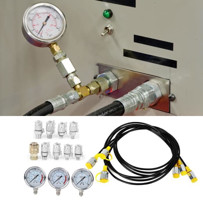 Manomètre Testeur Pression Hydraulique 250 Bar - Pour Vérification Circuits Huile, Vérins, Pompes