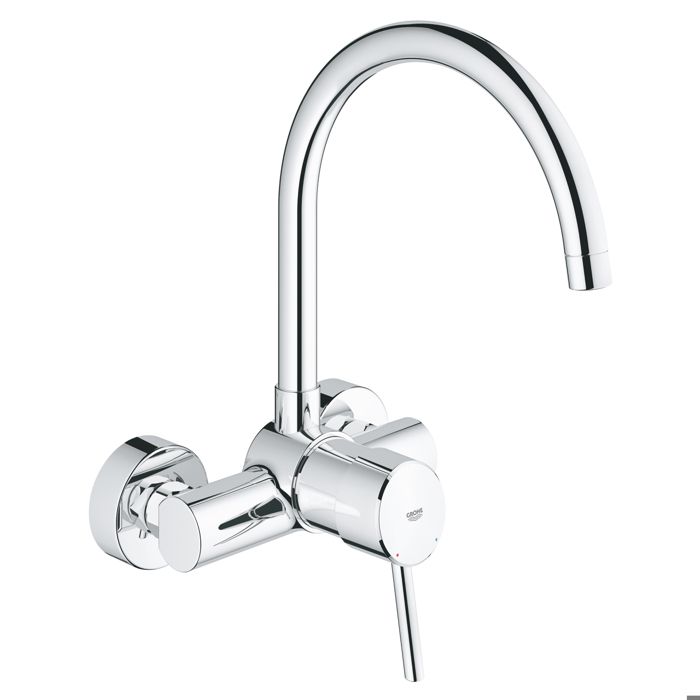 Mitigeur mural GROHE Concetto - Pivotant - Brillant - Métal - 2 trous - Chrome