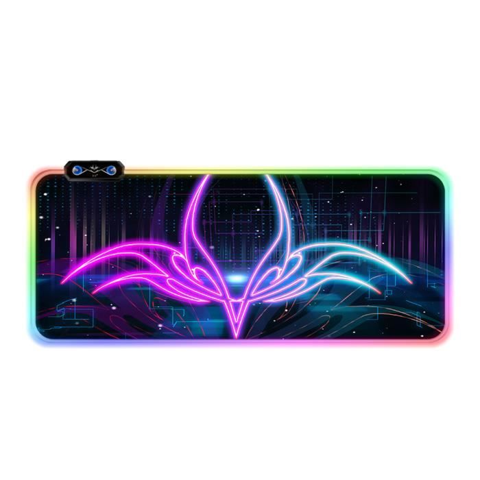 Tapis de Souris Gaming XXL - HAUTSTORE - 800x300mm - LED Multicolore - 10 Modes dÉclairage - Caoutchouc