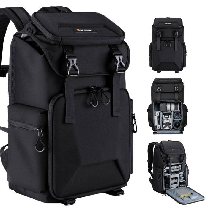 K&F CONCEPT Sac à Dos Noir pour Appareil Photo, 15.6" Ordinateur
