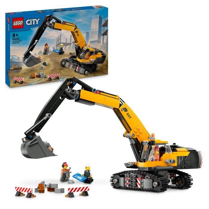 LEGO® City 60420 La pelleteuse de chantier jaune jouet pour enfant à partir de 8 ans