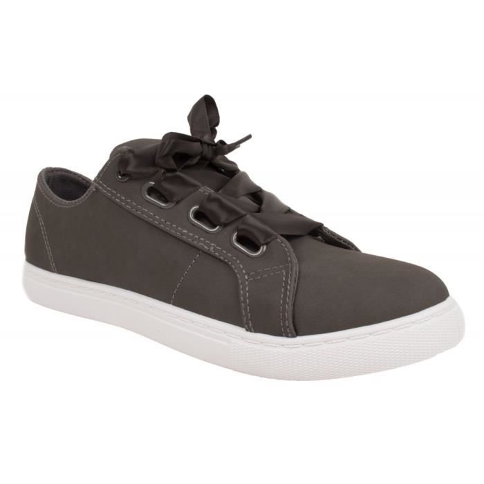 Baskets lacet ruban grande pointure femme 41- 44-44 Gris - Achat / Vente  basket - Soldes sur Cdiscount dès le 20 janvier ! Cdiscount