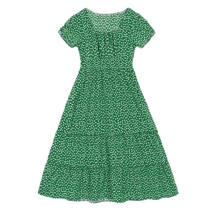 Robe Bohème à Manches Courtes - Iris | Vêtement Champêtre