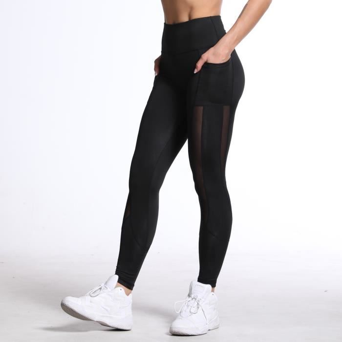 Legging de Sudation Femme Taille Haute Compression Noir noir