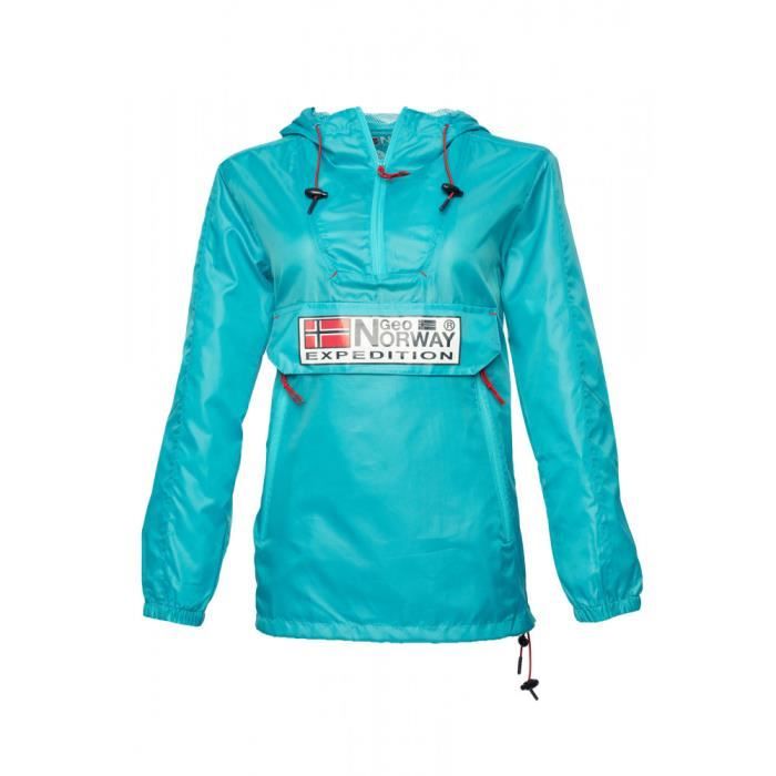 GEOGRAPHICAL NORWAY Veste - parka - coupe-vent sport Choupa - capuche Turquoise - Femme