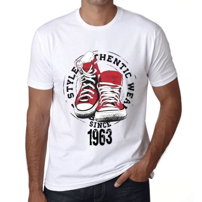 Homme Tee-Shirt Un Style Authentique Depuis 1963 – Authentic Style Since  1963 – 60 Ans T-Shirt Cadeau 60e Anniversaire Vintage Blanc - Cdiscount  Prêt-à-Porter