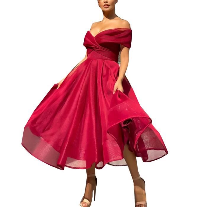 Robe trapeze rouge outlet