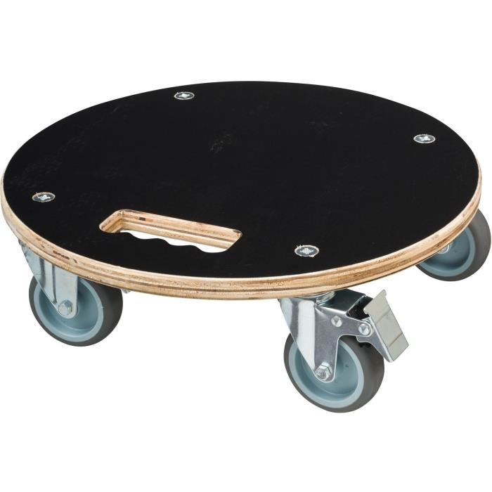 Support de pot roulant carré - NATURE - Bois FSC® - Charge max 250 kg - Roues multidirectionnelles