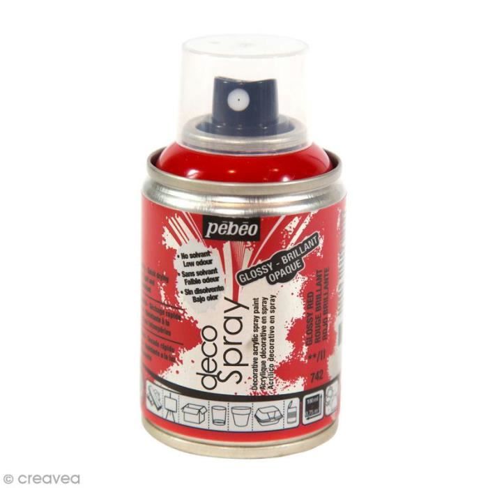 Bombe de peinture DecoSpray 100 ml Peinture pour loisirs créatifs DecoSpray : Couleur: Rouge brillantQuantité : 100 ml (couvre une