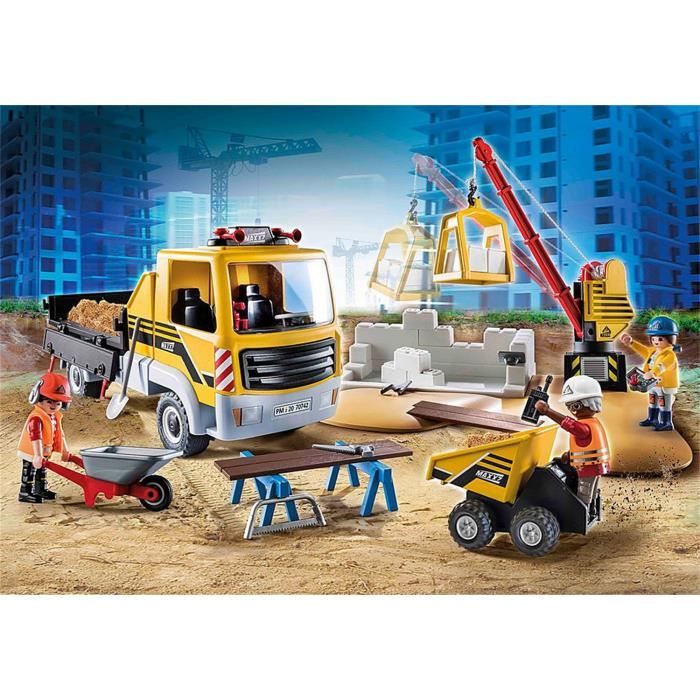 PLAYMOBIL 70742 City Action Site de travaux avec camion et