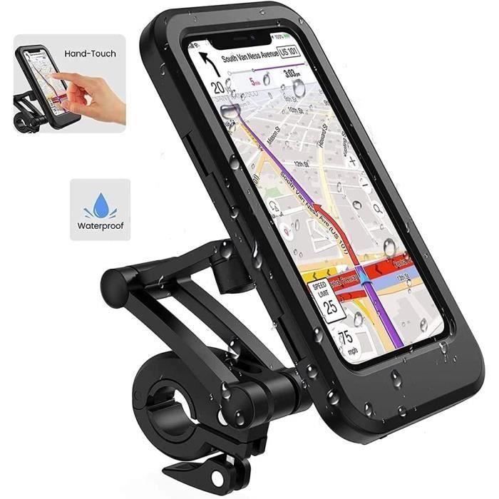 Support Vélo étanche MUMUQ – Pour Smartphone 4,7 à 7″, Rotation 360°, Housse Pluie Incluse, Compatible Guidon 18-45 Mm