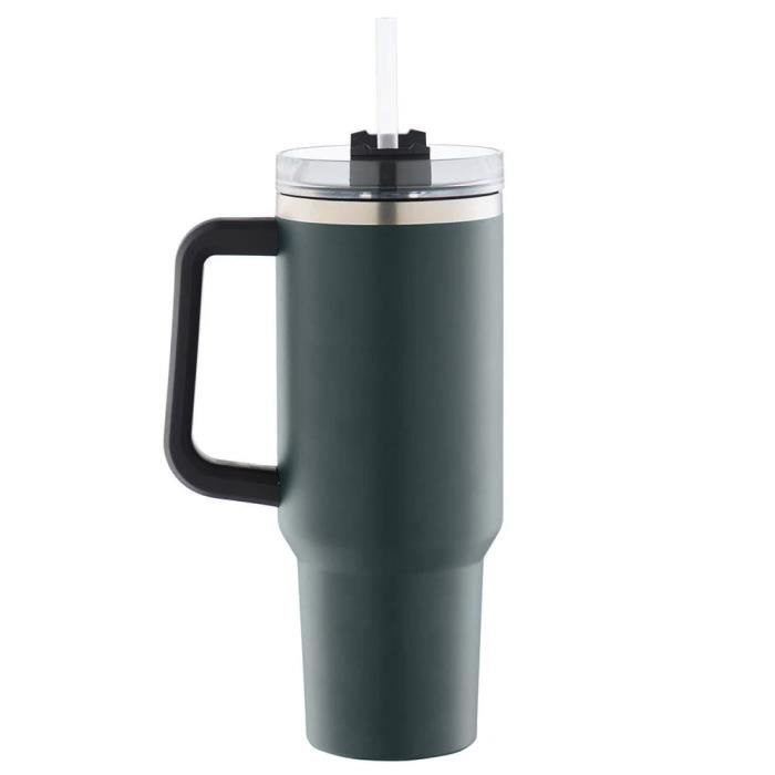 Tasse Isotherme Inox CIVAGO 340ml - Couvercle Et Poignée Bleu Aqua