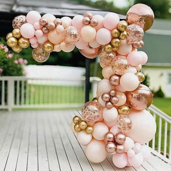 Kit 145 Ballons Rose Et Argent – Arche, Boule Disco, étoiles Et Couronne Pour Fête Barbie Princesse