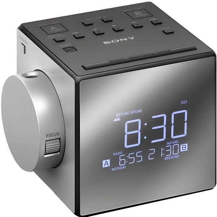 Radio-réveil Sony ICF-C1PJ avec projection de l'heure et tuner AM/FM