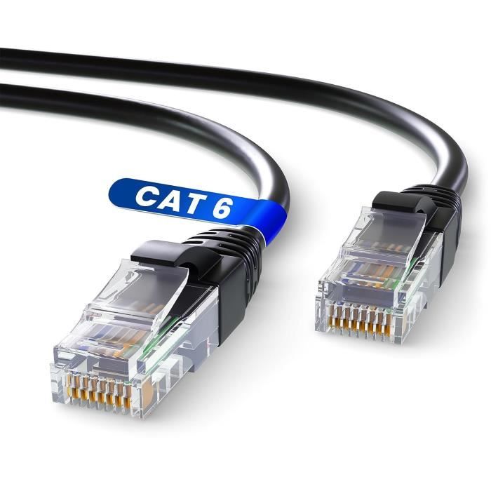 Cable 1m, reseau LAN cable Cat 6 haut debit pour une