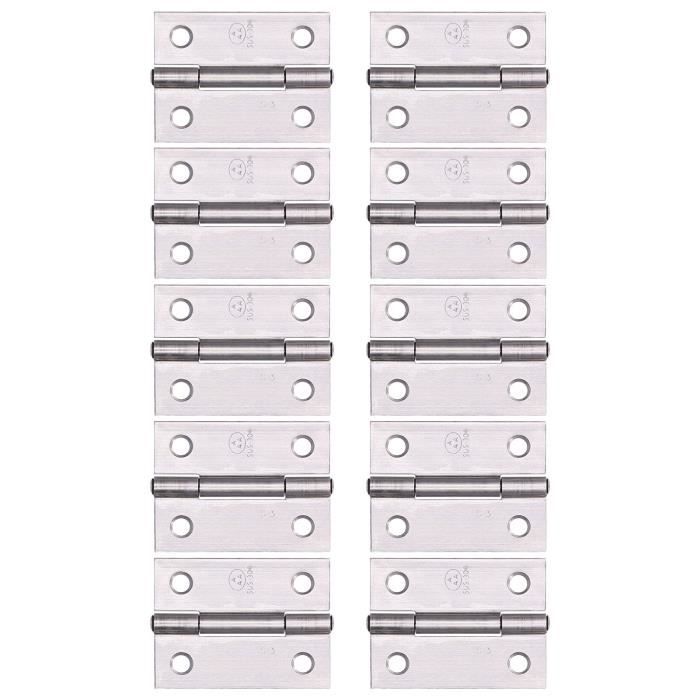 Lot De 30 Charnières Muettes En Inox 2 Pouces – épaissies, Argent