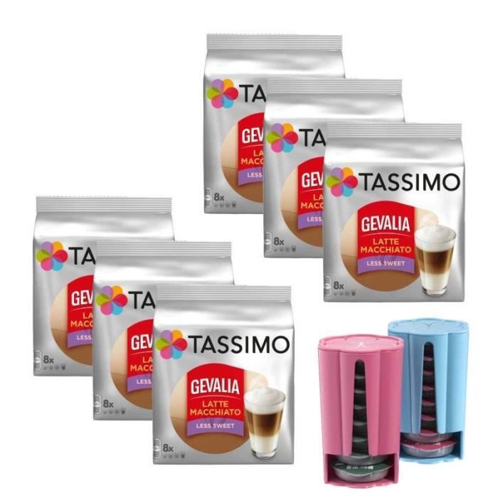 6 Tassimo Gevalia Latte Macchiato Less Sweet + TASSIMO Koziol Stack T