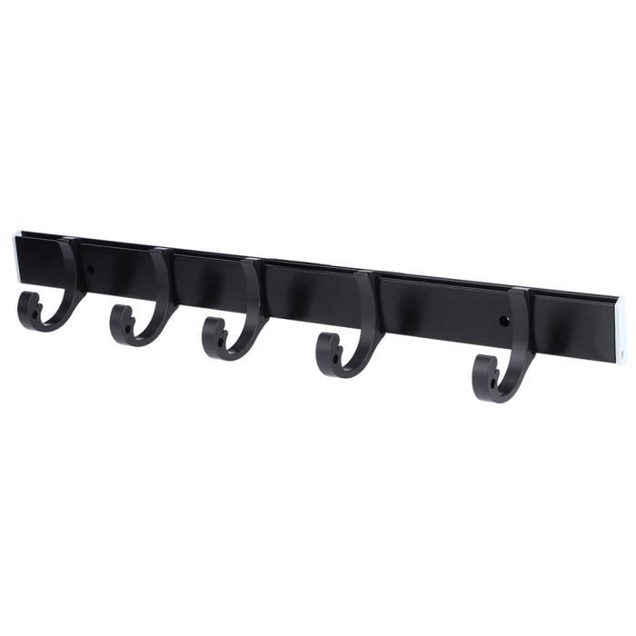 CHE Patère murale en aluminium de salle de bain pour crochet de serviette noir