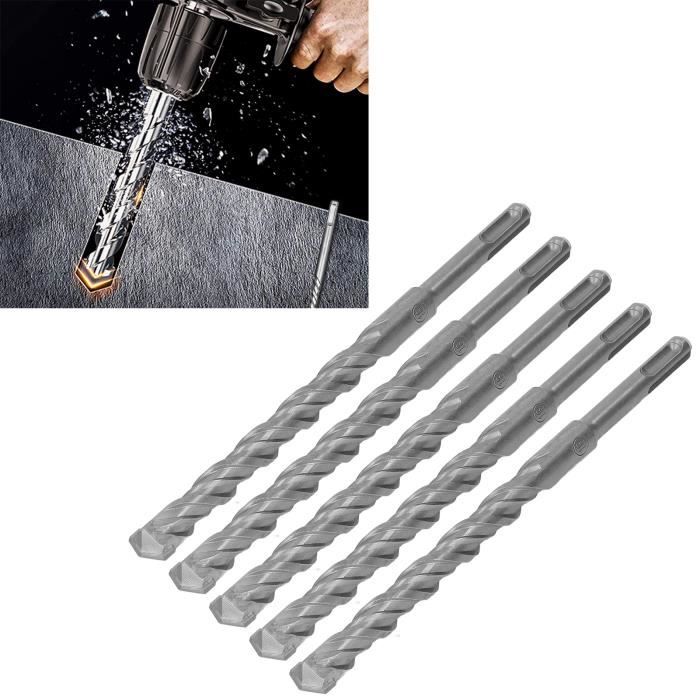 Lot De 2 Adaptateurs Pour Marteau Rotatif - Transformez Votre Perceuse En Perceuse à Percussion - Kit Robuste Avec 4 Embouts Pour Perçage Bois Et Béton