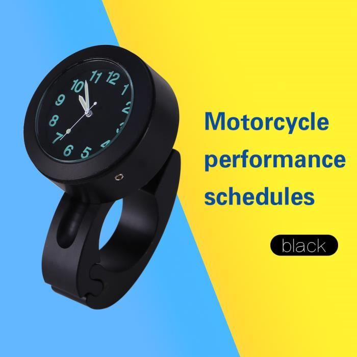 Aramox Montre au guidon, moto blanche 7/8 pouces 1 pouce guidon montre étanche antichoc montre numérique moto vélo horloge guidon cadran lumineux