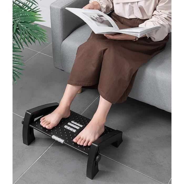 Repose-pieds Ergonomique Sous Le Bureau, Tabouret Avec Rouleaux De Massage Repose Jambes De Bureau Soulagement De La Douleur Pour Le Travail Au Bureau Et A Domicile