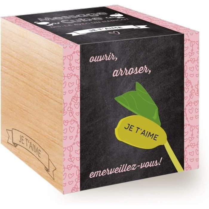 Message Cube, Avec Haricot Magique Gravé Au Laser: T'Aime, Idée Cadeau ...