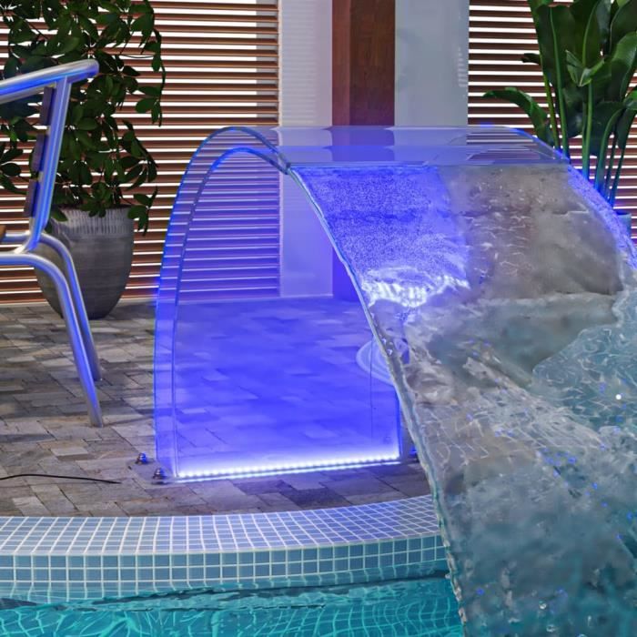 Fontaine de piscine avec LED RVB Acrylique 50 cm Nouvelle Arrivee ABI