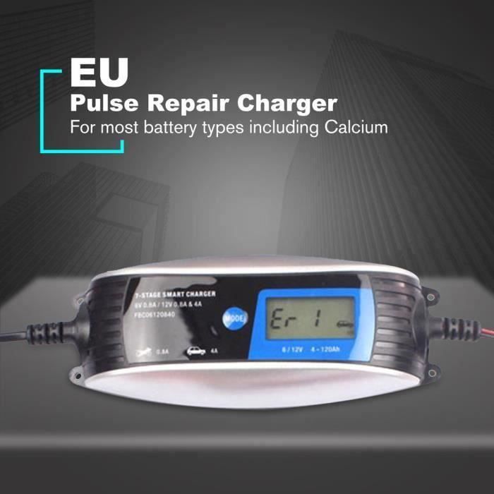 Mantenitore Batteria Moto Chargeur De Batterie Etrogo 12V/6V Intelligent | 1A-15A Automatique, écran LED, Pour Voiture/Moto Chargeur Pulse Réparation Batterie