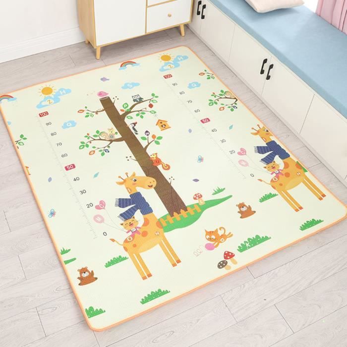 Grand Tapis De Jeu éducatif Relaxdays Antidérapant - Blanc 195x175 Cm, Pliable, Mousse