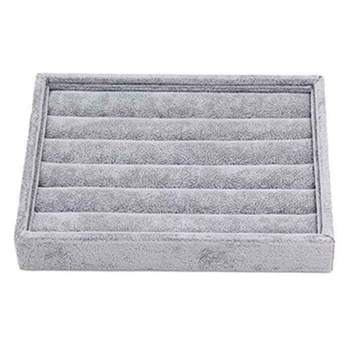 Présentoir à Bagues En Velours Noir - 50 Emplacements - Support Chevalet - Rangement Bijoux Élégant
