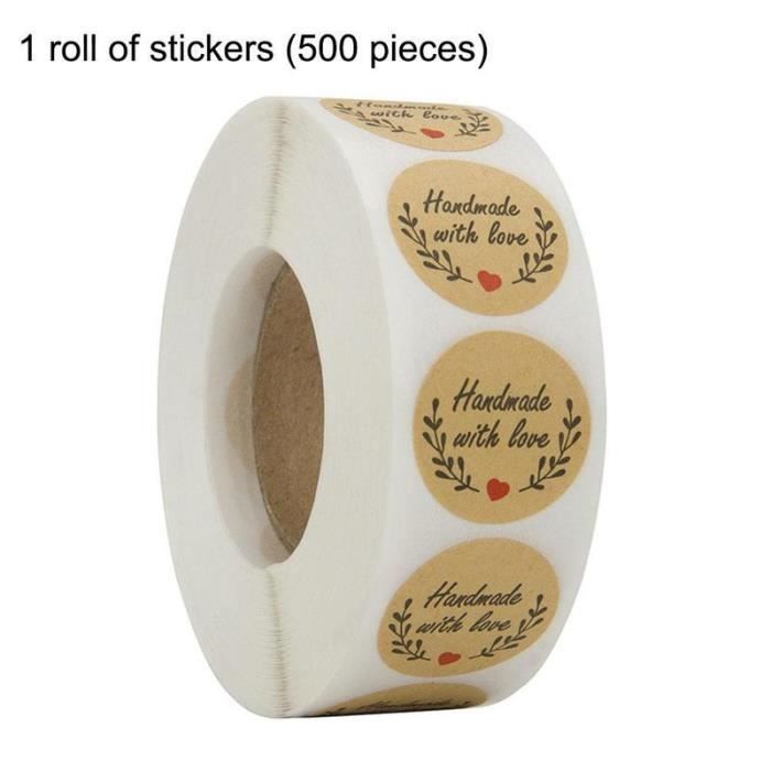 Papier Kraft Rond Autocollant Doublé - Pour étiquettes Alimentaires Et Emballages, Marque Revay Labels