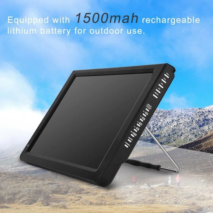 Téléviseur 14 Pouces Télé Portable 14 1080p Rechargeable - TV Numérique Analogique DVB-T2 Téléviseur Numérique Mobile