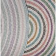 The carpet Monde Kids Tapis moderne doux pour enfant, Poils doux, Facile d'entretien, Rond, pastel, 120 x 120 cm-1
