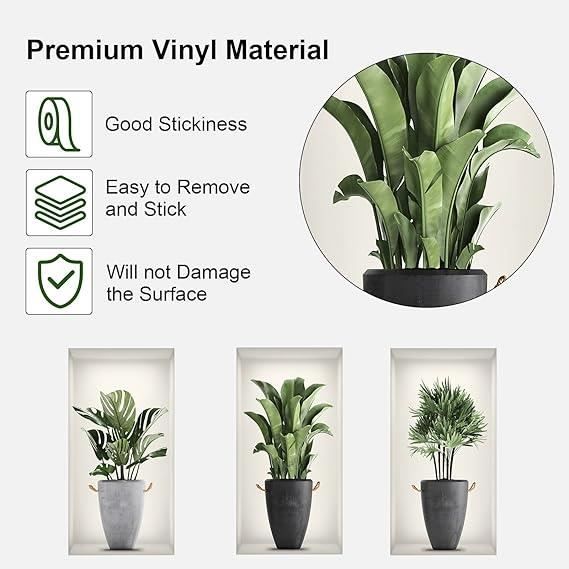 Autocollant Mural Salle De Bain Stickers Muraux Plantes 3D SanKristo - 2 Pièces 60x30cm - Déco Salon Chambre Cuisine Décalques Plantes 3D Autocollant Mural Salle De Bain Stickers Muraux Plantes 3D SanKristo - 2 Pièces 60x30cm - Déco Salon Chambre Cuisine Décalques Plantes 3D
