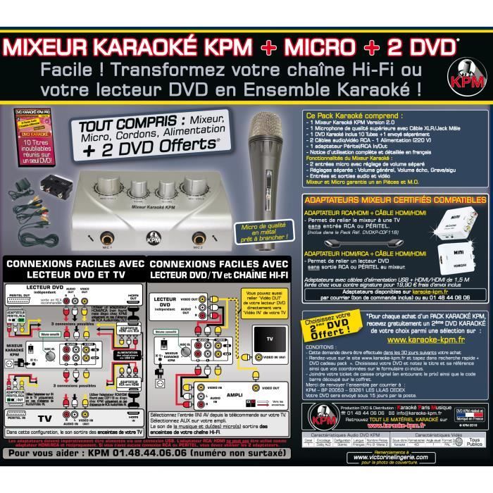 Lecteur dvd karaoke avec micro - Cdiscount