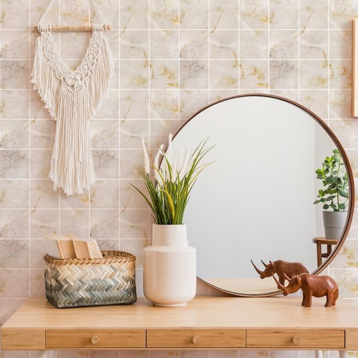 Generic 50 Pièces Sticker Adhésifs Carrelage De Mosaic Marocain Décoratifs Multicouleur. à Prix Pas Cher | Maroc