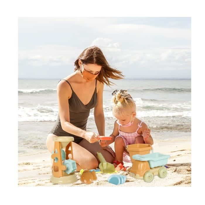Kit De Jeu De Plage Enfant - Sac Zippé Réutilisable Avec Accessoires Colorés (Coloris Aléatoire) Jouets Plage Set 13 Pièces