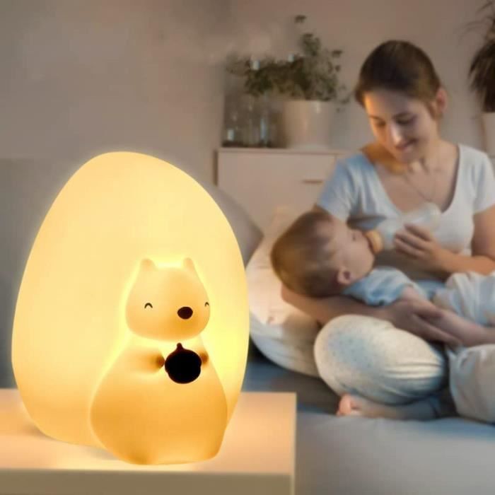 BESTA - LED Veilleuse Enfant, 7 couleurs LED Lampe en Silicone