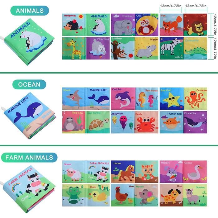 6pcs Bébé Livre des Découvertes en tissu, Jouets éducatifs pour enfants  livres pour bébés en tissu jouets pour enfants - Cdiscount Librairie