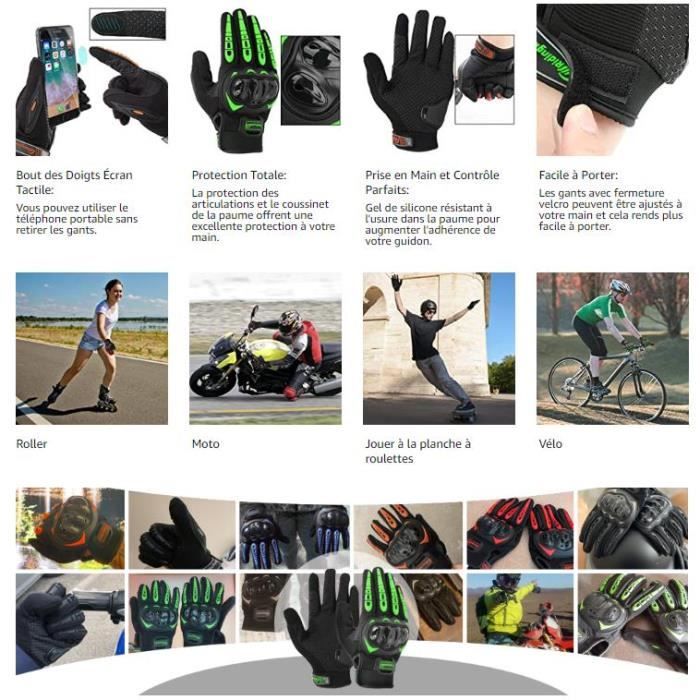GANTS - SOUS-GANTS Gants de Moto pour Hommes Femmes, Écran Tactile Plein  Doigt pour Vélo, VTT, Course sur Route Rouge - Cdiscount Auto