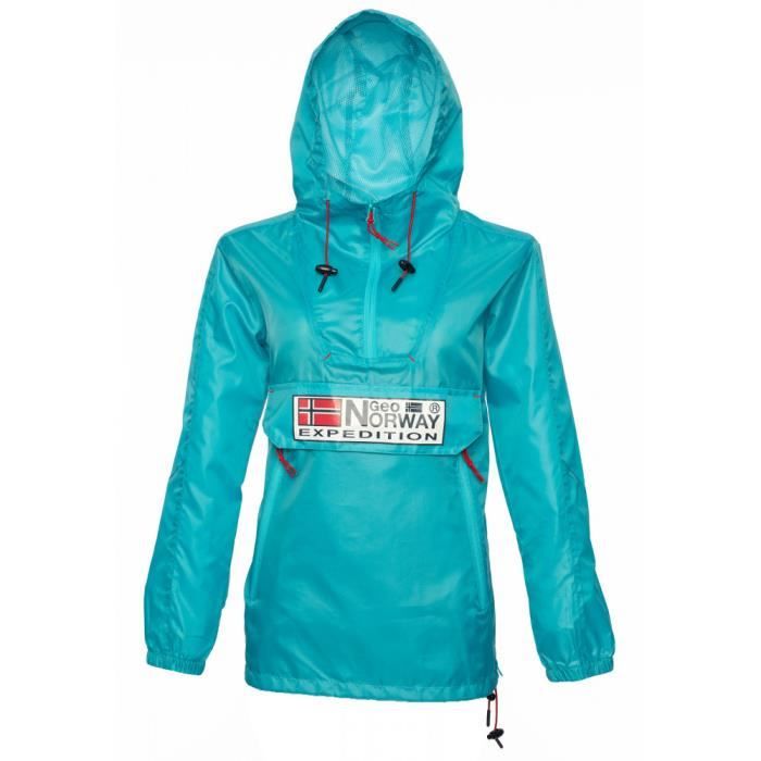 Veste coupe vent sport Choupa GEOGRAPHICAL NORWAY Femme Turquoise Turquoise Cdiscount Pret a Porter