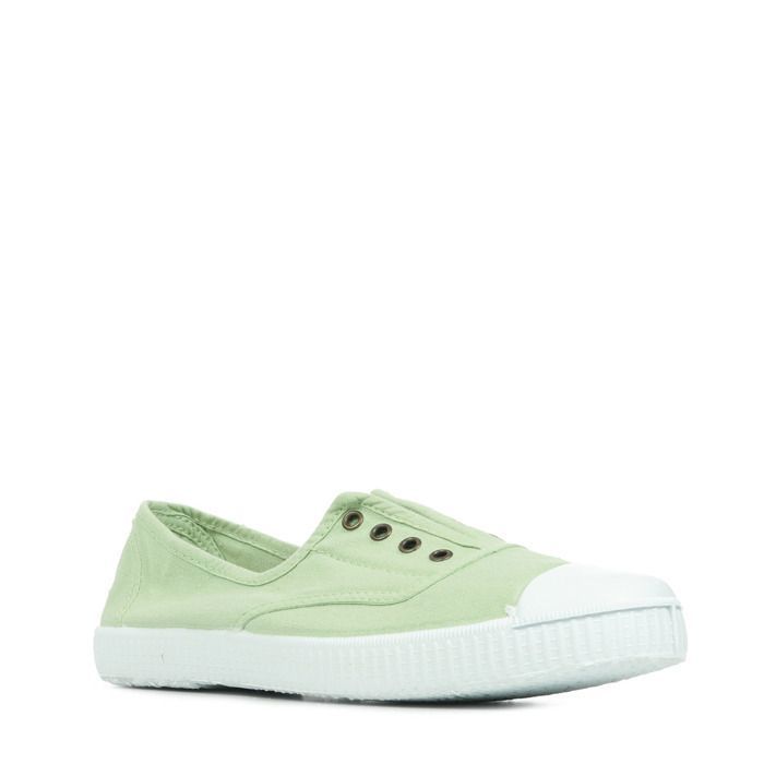 Baskets sans lacets toile lavee femme Victoria 1915 Anglaise vert pale 36