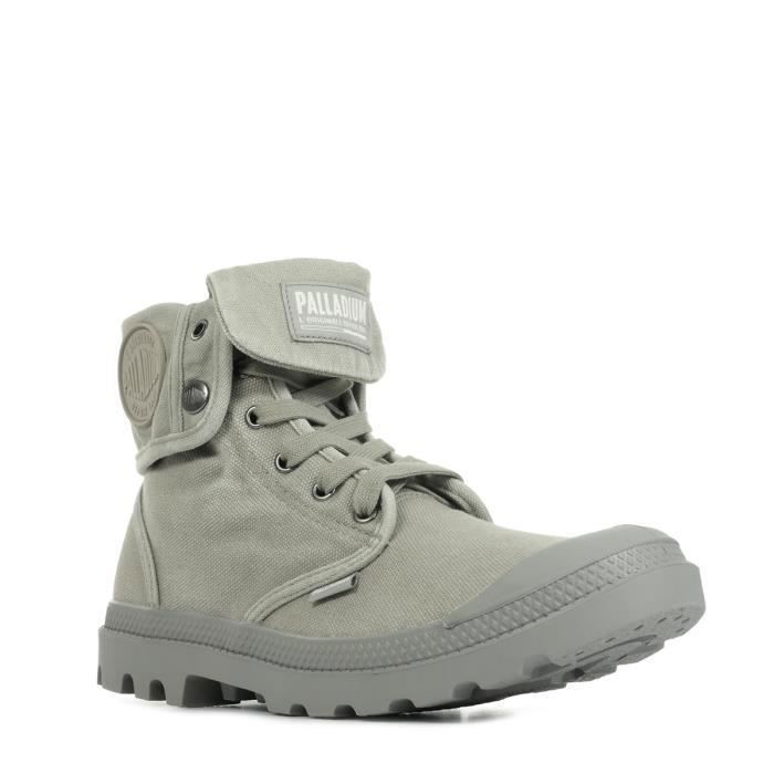 Boots Palladium Baggy Gris Homme Tige en textile Lacets