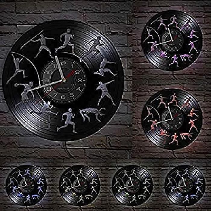 Horloge Murale Decathlon Sport Saut En Hauteur Saut En Longueur Haies Javelot Grave Horloge Murale Sport Art Athlete Mecanism H5329 Cdiscount Maison