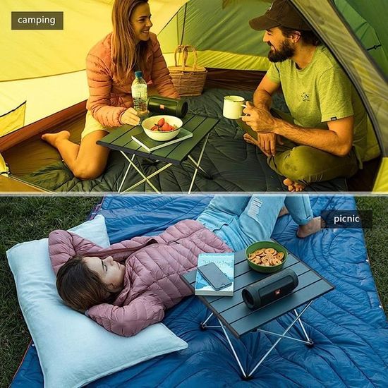 OEMG Table de camping pliante légère en alliage d'aluminium, petite table  extérieure de pique-nique de camping, équipement de plein - Cdiscount Sport