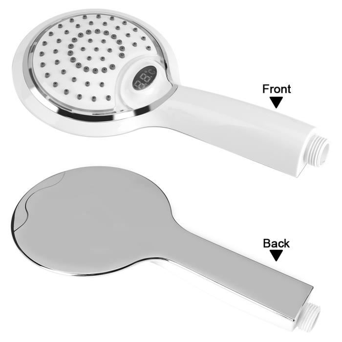 Goeco - Pomme de douche led 3 couleurs tête de douche température douchette  spa Chrome ABS pour accessoires de salle de bains - Pommeau de douche - Rue  du Commerce