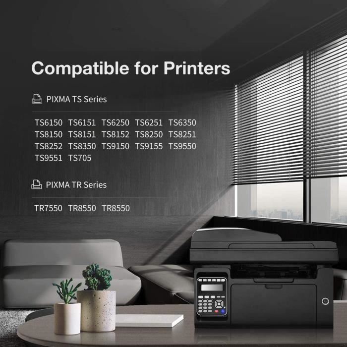 Cartouches d'encre compatible imprimante Canon Pixma TR7550 Haute