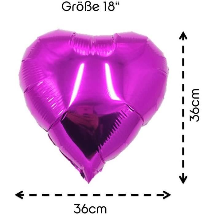 12 pièces 18 pouces en forme de coeur ballons décoration violet rose or  anniversaire BALLON DECORATIF - POMPE POUR BALLON - Cdiscount Maison