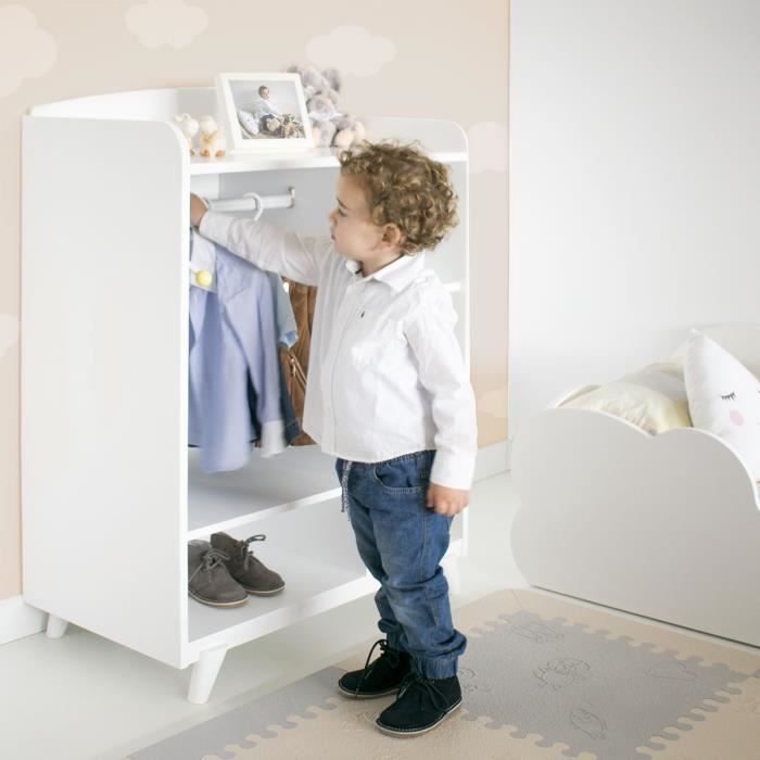 Armoire enfant montessori blanc 4 niveaux chambre enfant - Ciel & terre