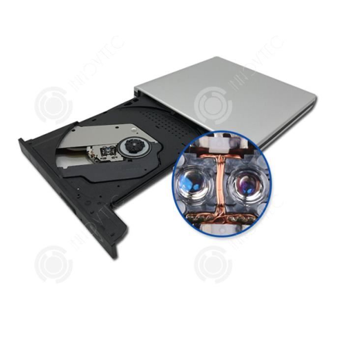 LMEN Lecteur CD DVD Externe, Graveur DVD/CD Externe USB 3.0 et Type-C  Enregistreur Portable ROM/RW, Lecteur de DVD-ROM DVD-R CD-ROM VCD CD-RW  pour
